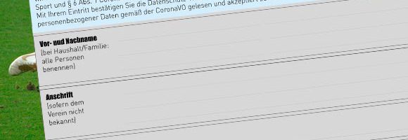 Fußball – Crona-VO Datenschutzhinweise